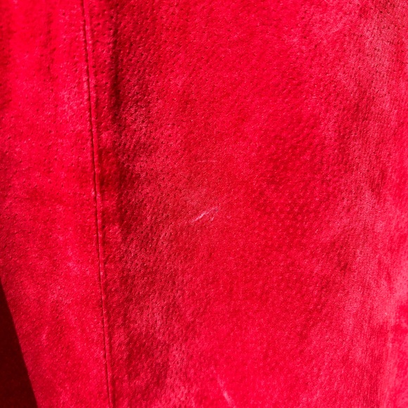 Dennis Basso Washable Suede Leather Jacket Size S. RED - Picture 7 of 9